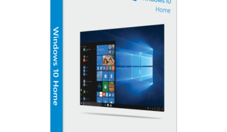 Windows 10 Home logo with retail license product key card